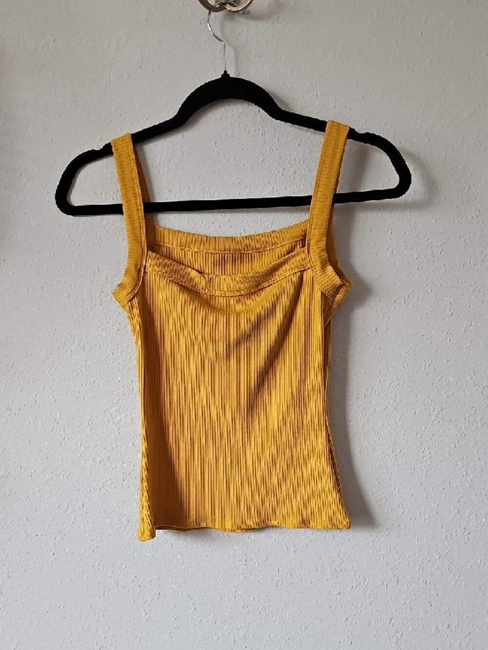 Reformation Ribbed Square-Neck Tank Top - Mustard - Picture 3 of 4